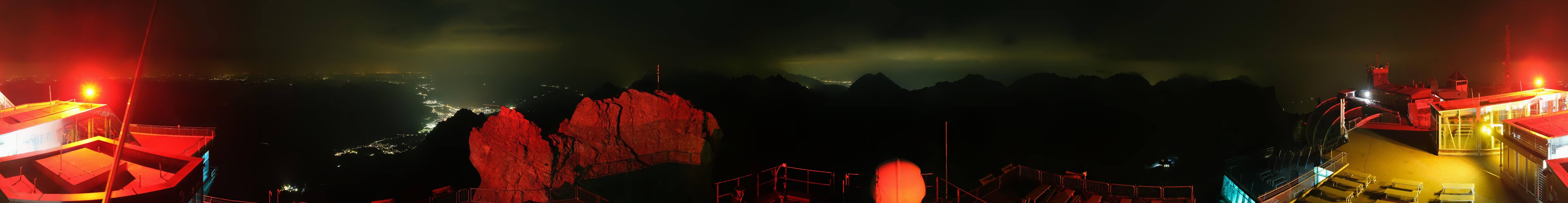 Archiv Foto Webcam Zugspitze: Panoramablick vom Gipfel