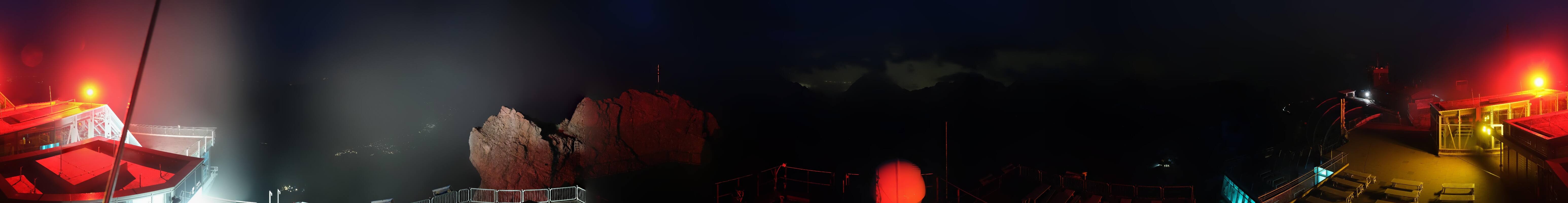 Archiv Foto Webcam Zugspitze: Panoramablick vom Gipfel