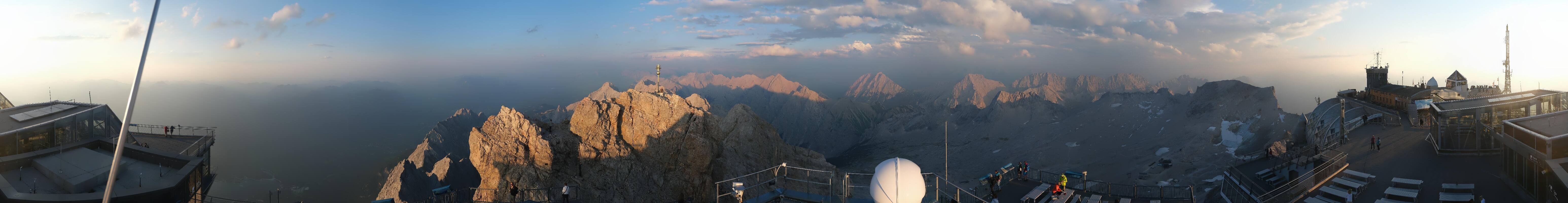 Archiv Foto Webcam Zugspitze: Panoramablick vom Gipfel
