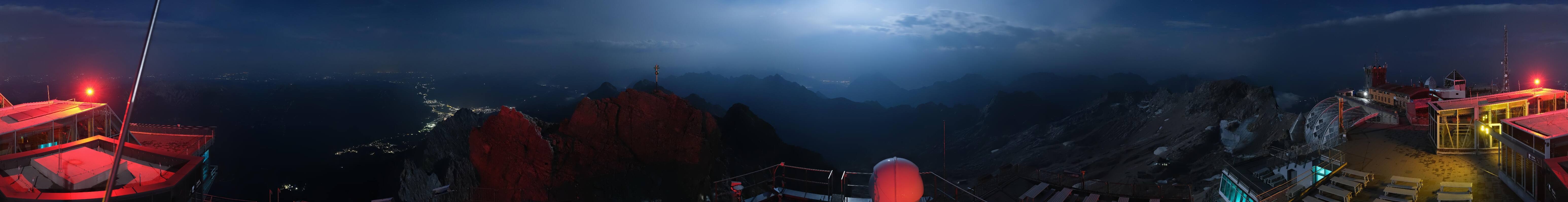 Archiv Foto Webcam Zugspitze: Panoramablick vom Gipfel