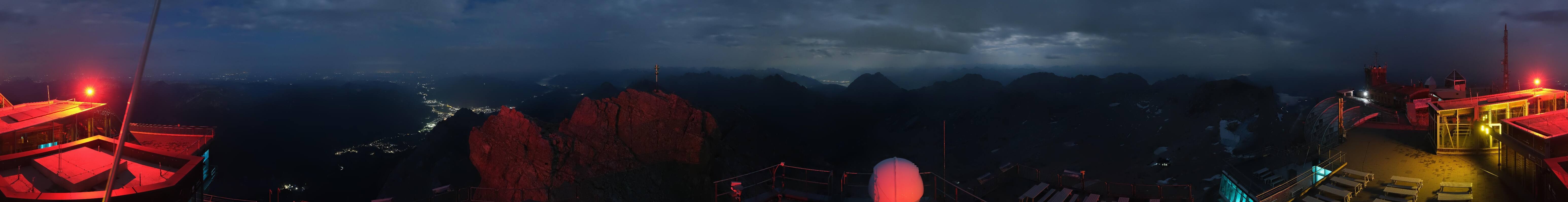 Archiv Foto Webcam Zugspitze: Panoramablick vom Gipfel
