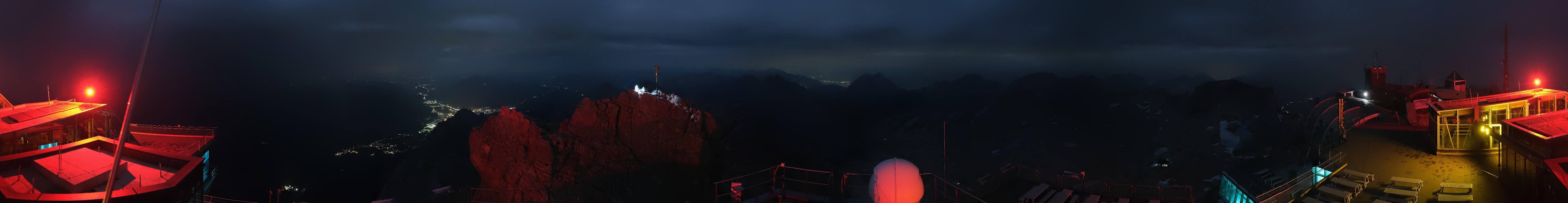 Archiv Foto Webcam Zugspitze: Panoramablick vom Gipfel