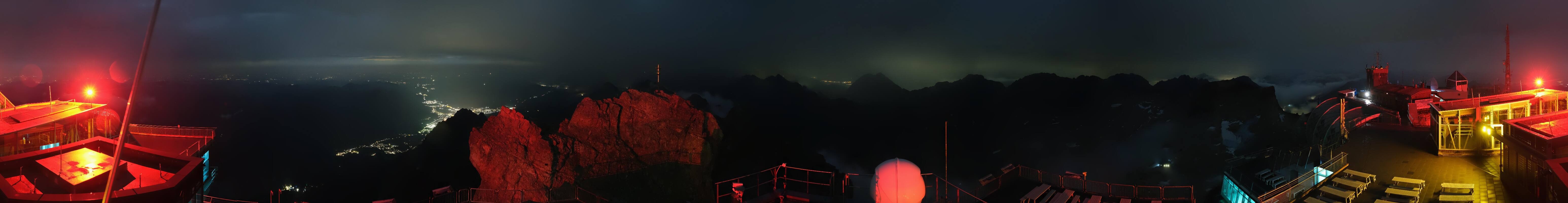 Archiv Foto Webcam Zugspitze: Panoramablick vom Gipfel