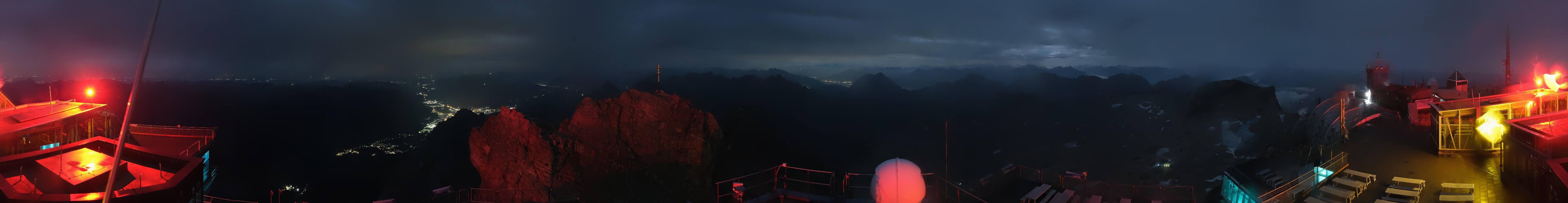 Archiv Foto Webcam Zugspitze: Panoramablick vom Gipfel