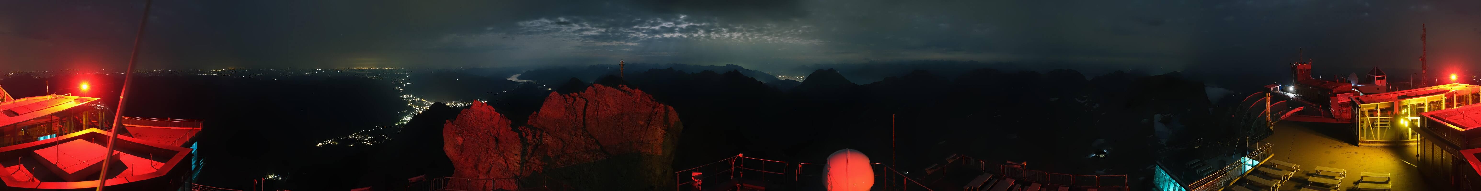 Archiv Foto Webcam Zugspitze: Panoramablick vom Gipfel