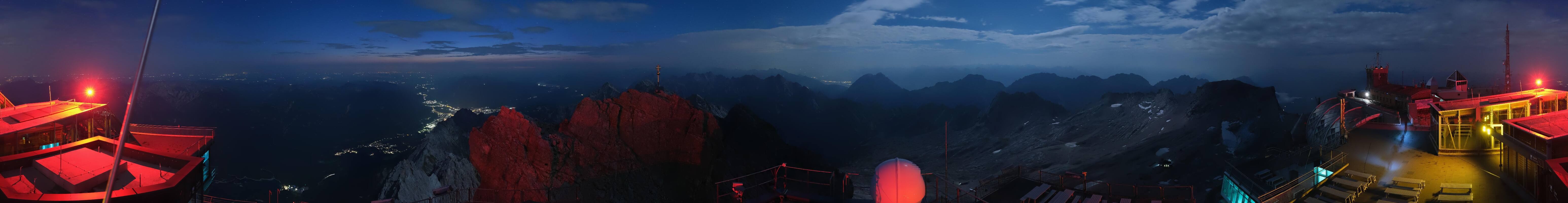 Archiv Foto Webcam Zugspitze: Panoramablick vom Gipfel