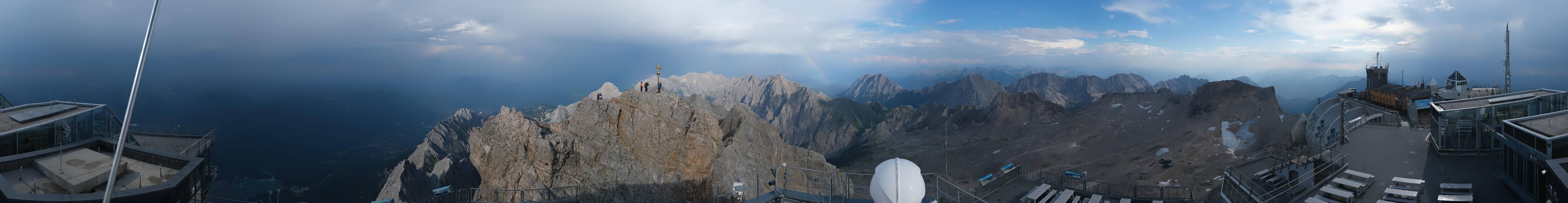 Archiv Foto Webcam Zugspitze: Panoramablick vom Gipfel