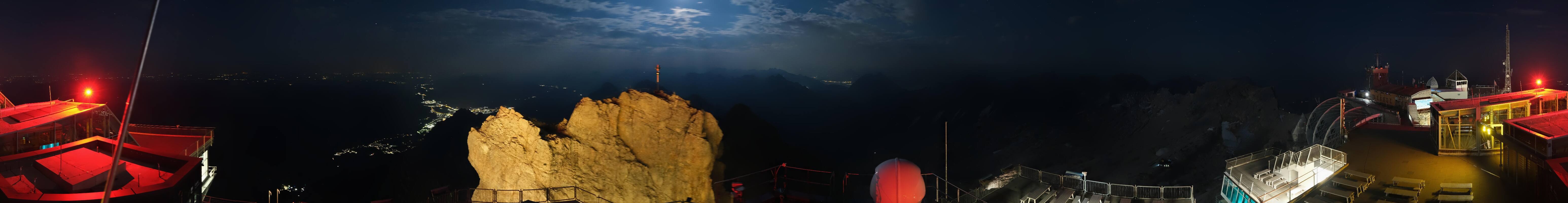 Archiv Foto Webcam Zugspitze: Panoramablick vom Gipfel