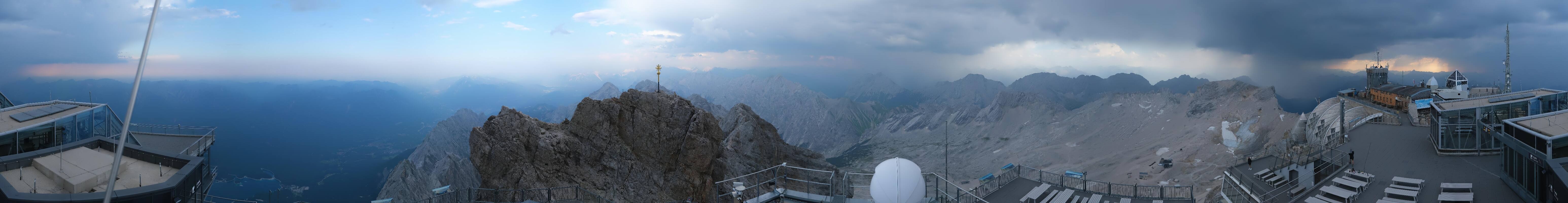 Archiv Foto Webcam Zugspitze: Panoramablick vom Gipfel
