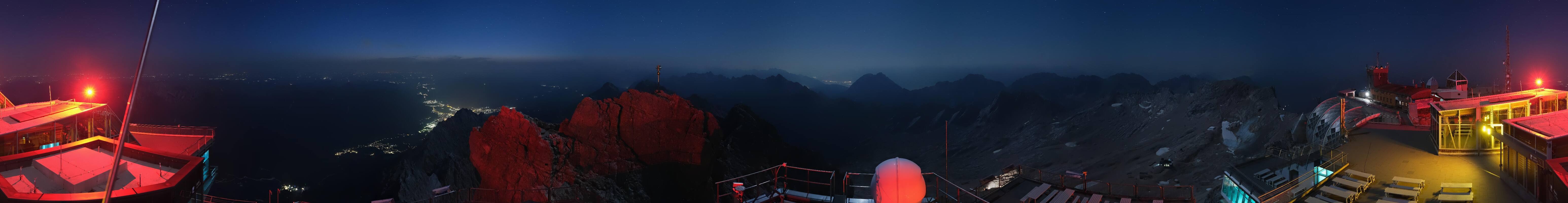 Archiv Foto Webcam Zugspitze: Panoramablick vom Gipfel