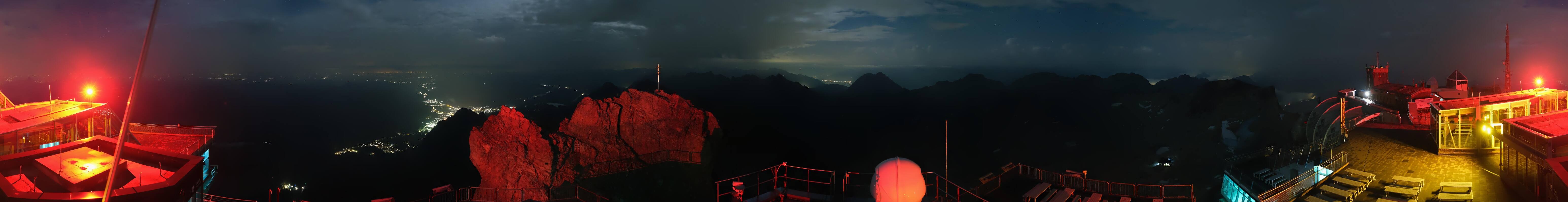 Archiv Foto Webcam Zugspitze: Panoramablick vom Gipfel