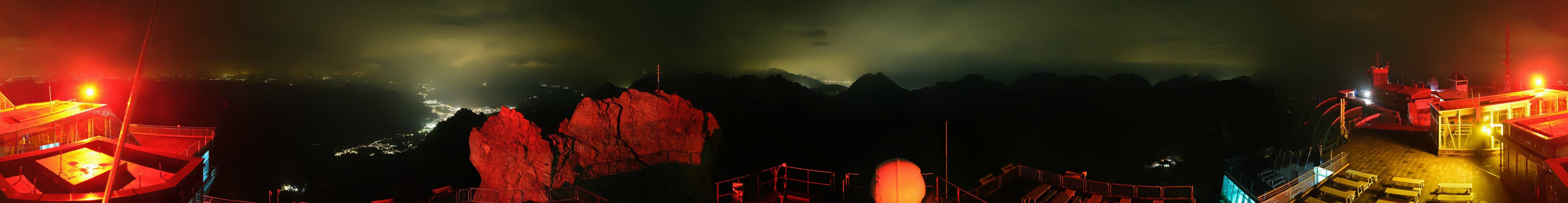 Archiv Foto Webcam Zugspitze: Panoramablick vom Gipfel