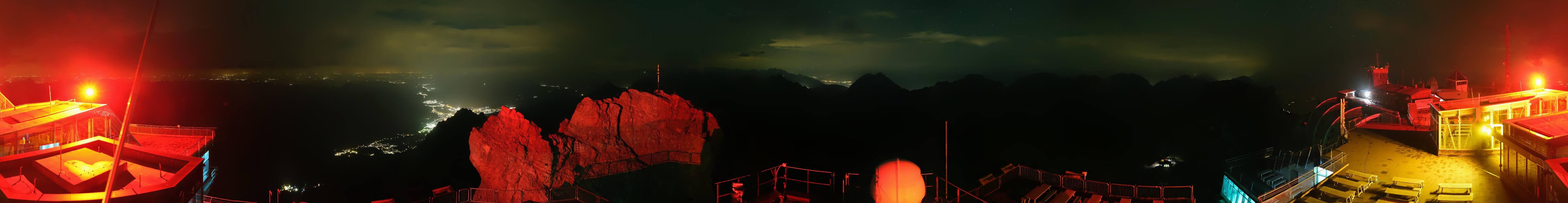 Archiv Foto Webcam Zugspitze: Panoramablick vom Gipfel