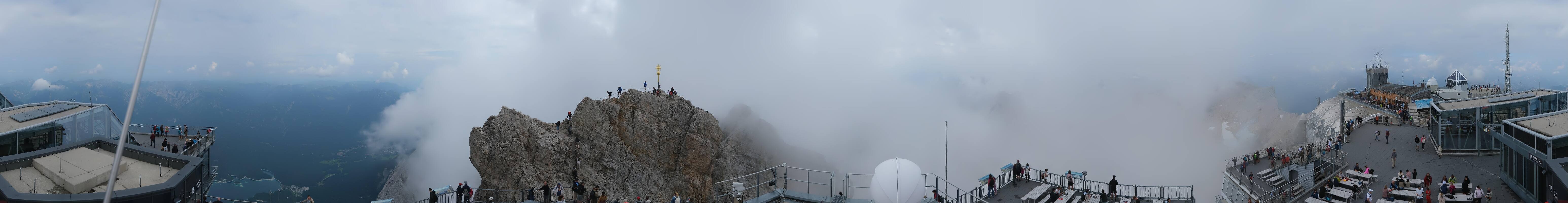 Archiv Foto Webcam Zugspitze: Panoramablick vom Gipfel