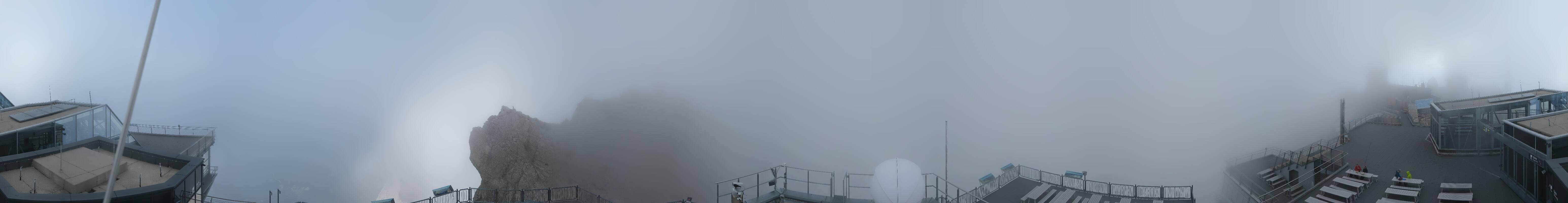 Archiv Foto Webcam Zugspitze: Panoramablick vom Gipfel