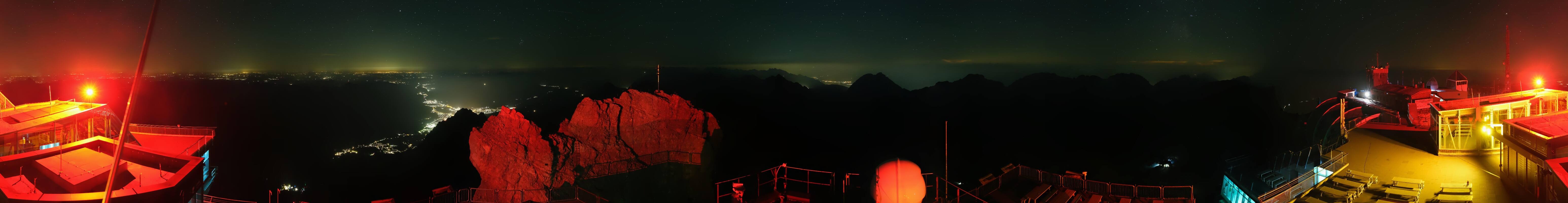 Archiv Foto Webcam Zugspitze: Panoramablick vom Gipfel