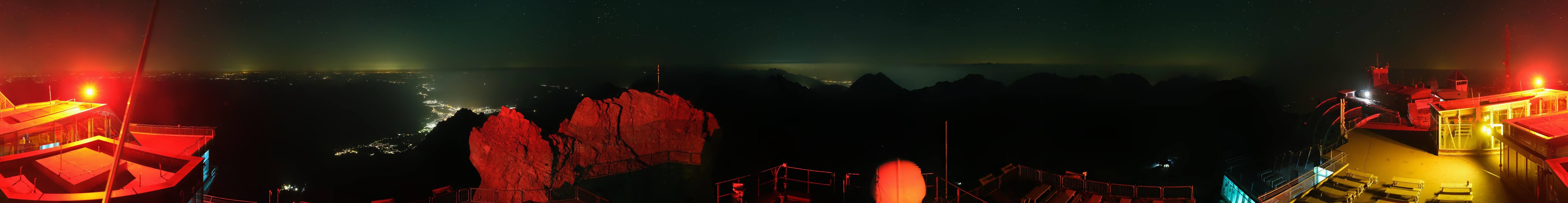 Archiv Foto Webcam Zugspitze: Panoramablick vom Gipfel