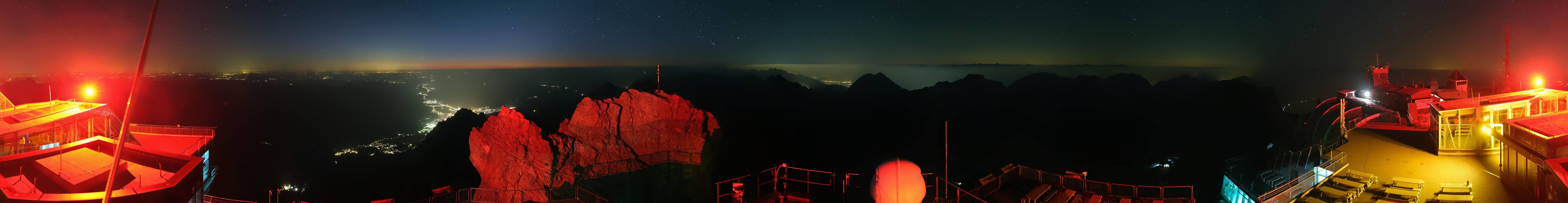 Archiv Foto Webcam Zugspitze: Panoramablick vom Gipfel