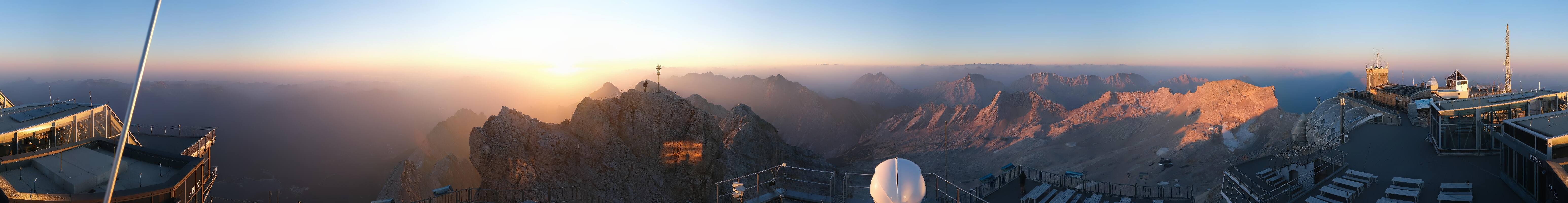 Archiv Foto Webcam Zugspitze: Panoramablick vom Gipfel