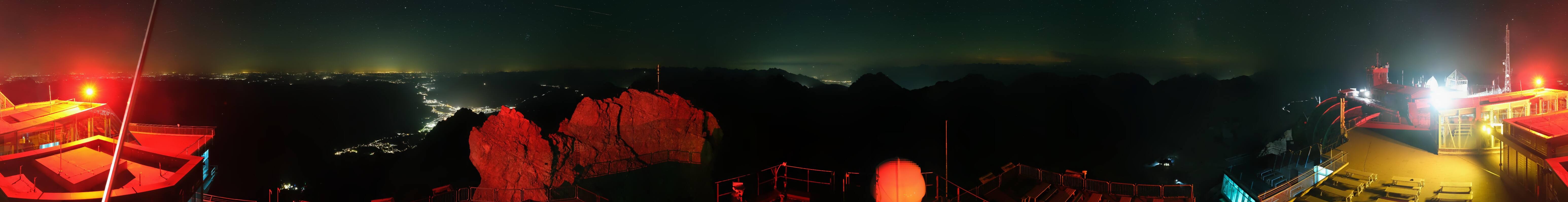 Archiv Foto Webcam Zugspitze: Panoramablick vom Gipfel