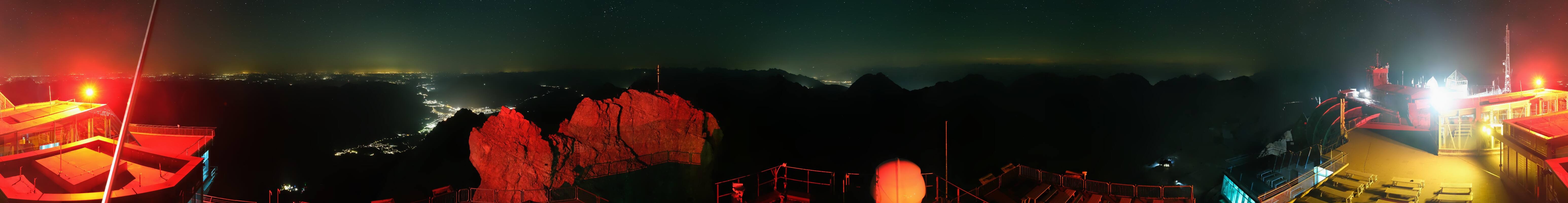 Archiv Foto Webcam Zugspitze: Panoramablick vom Gipfel