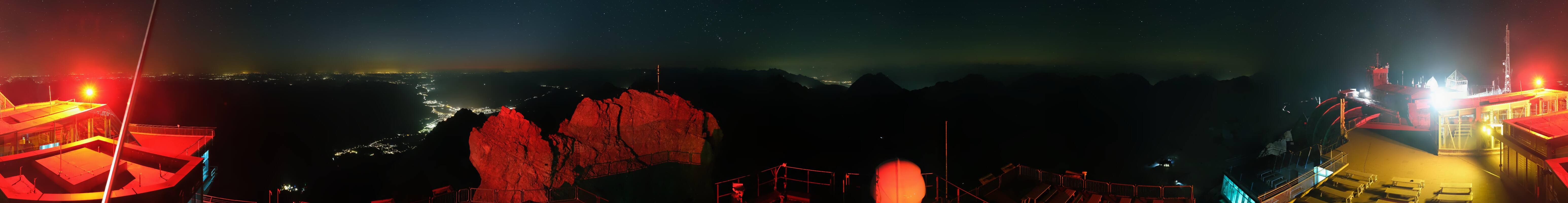 Archiv Foto Webcam Zugspitze: Panoramablick vom Gipfel