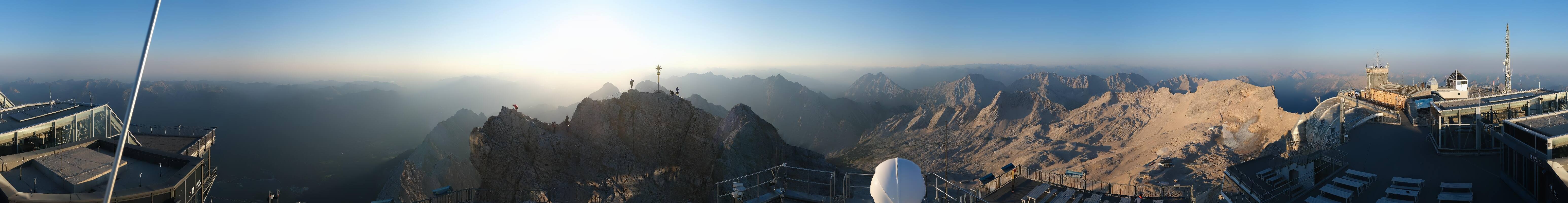 Archiv Foto Webcam Zugspitze: Panoramablick vom Gipfel