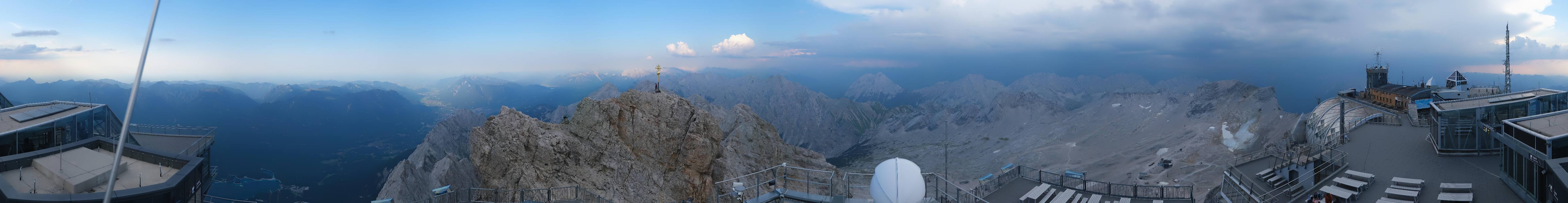 Archiv Foto Webcam Zugspitze: Panoramablick vom Gipfel