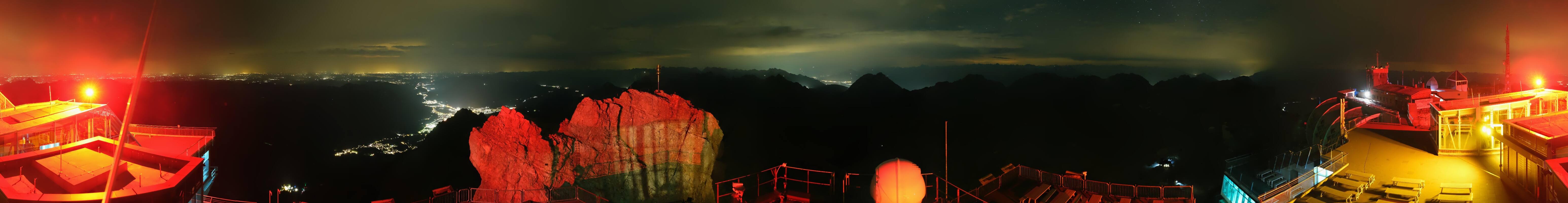 Archiv Foto Webcam Zugspitze: Panoramablick vom Gipfel