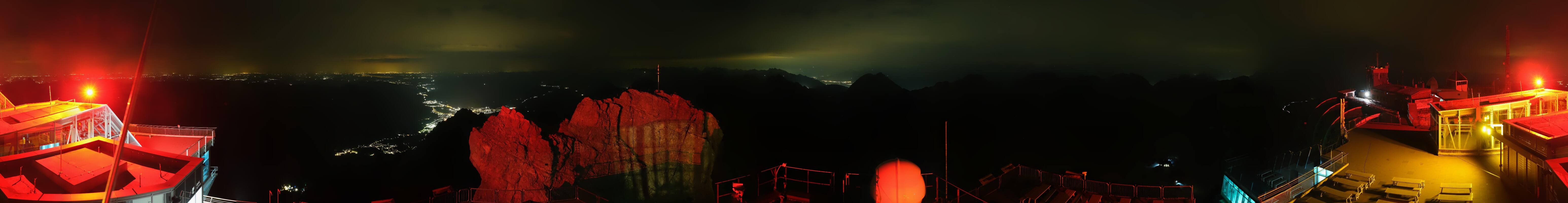 Archiv Foto Webcam Zugspitze: Panoramablick vom Gipfel