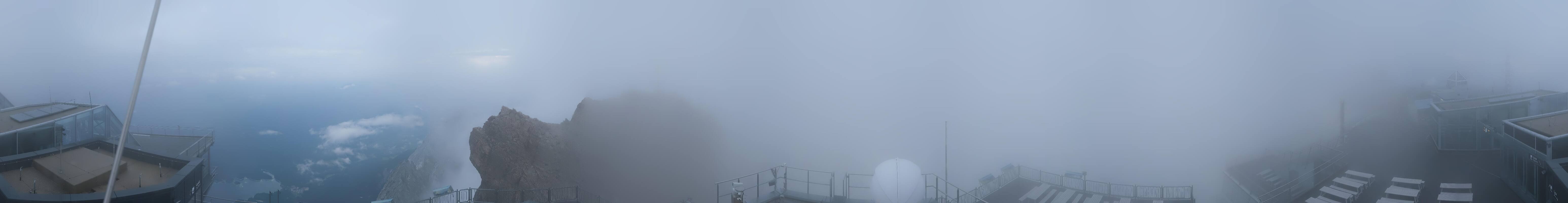 Archiv Foto Webcam Zugspitze: Panoramablick vom Gipfel