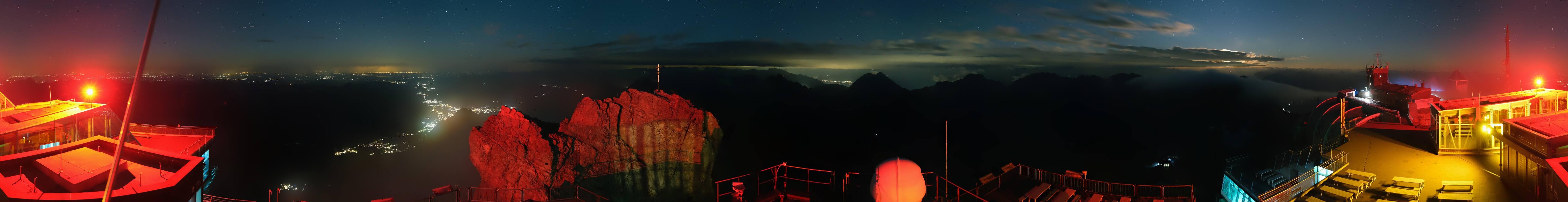 Archiv Foto Webcam Zugspitze: Panoramablick vom Gipfel