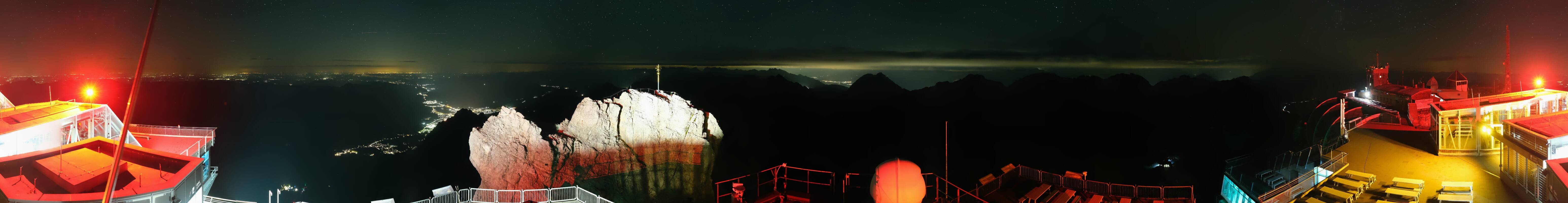 Archiv Foto Webcam Zugspitze: Panoramablick vom Gipfel