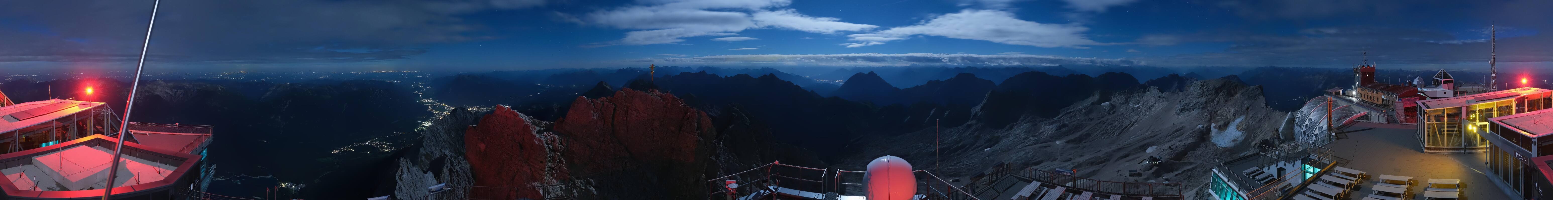 Archiv Foto Webcam Zugspitze: Panoramablick vom Gipfel