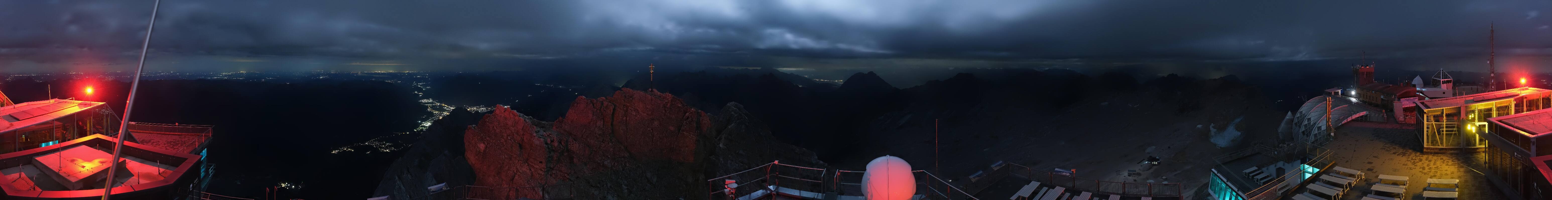 Archiv Foto Webcam Zugspitze: Panoramablick vom Gipfel