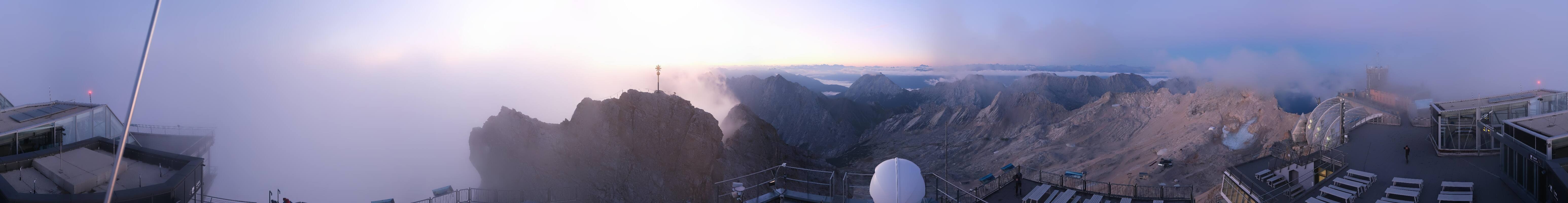 Archiv Foto Webcam Zugspitze: Panoramablick vom Gipfel