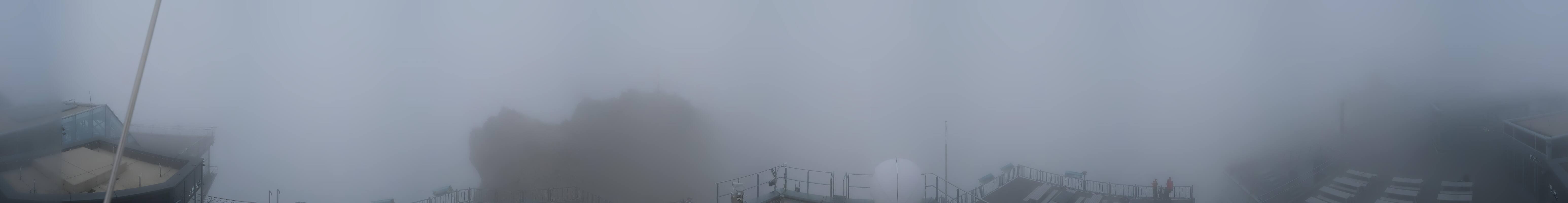 Archiv Foto Webcam Zugspitze: Panoramablick vom Gipfel