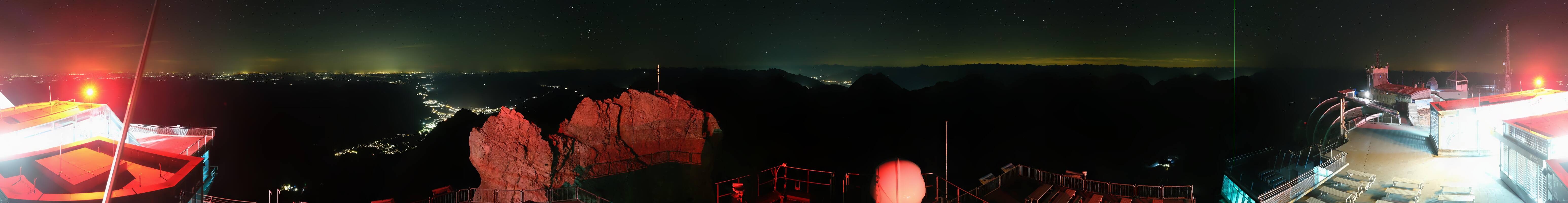 Archiv Foto Webcam Zugspitze: Panoramablick vom Gipfel