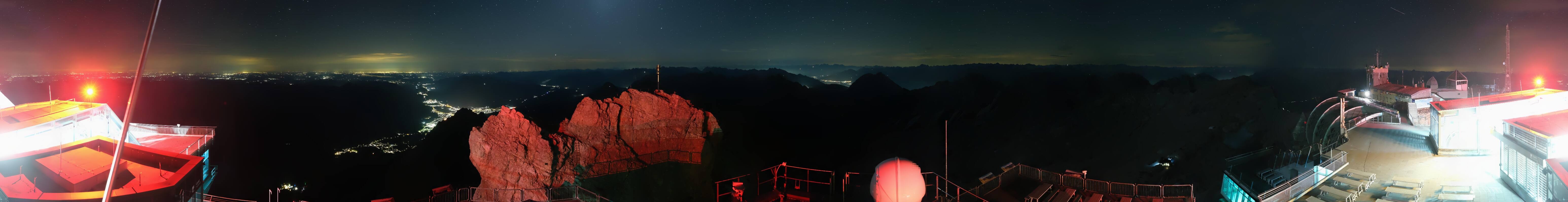 Archiv Foto Webcam Zugspitze: Panoramablick vom Gipfel
