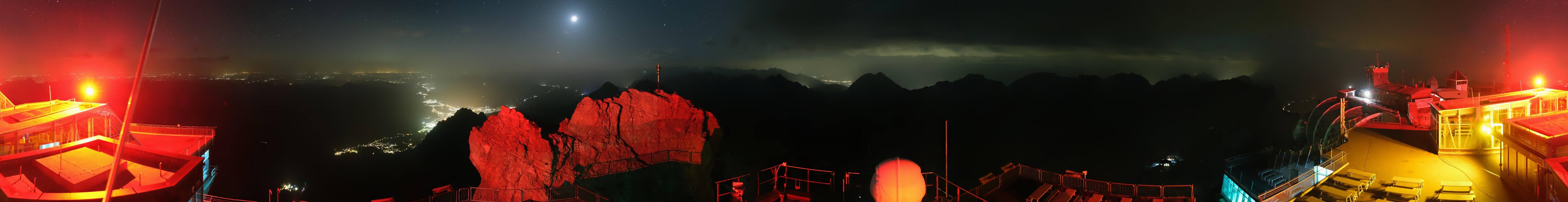 Archiv Foto Webcam Zugspitze: Panoramablick vom Gipfel