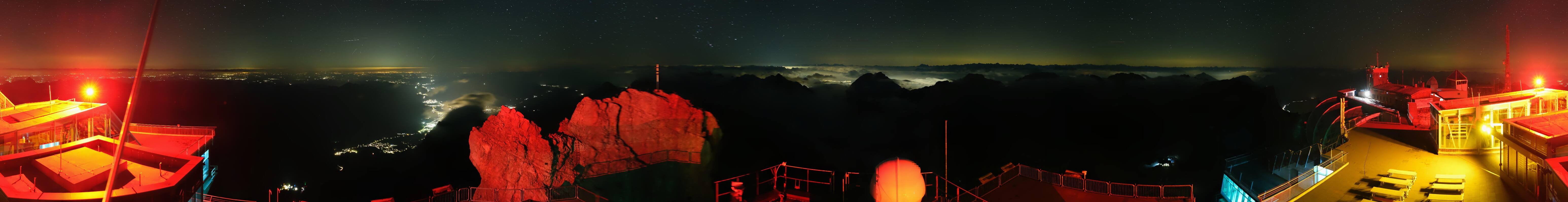 Archiv Foto Webcam Zugspitze: Panoramablick vom Gipfel