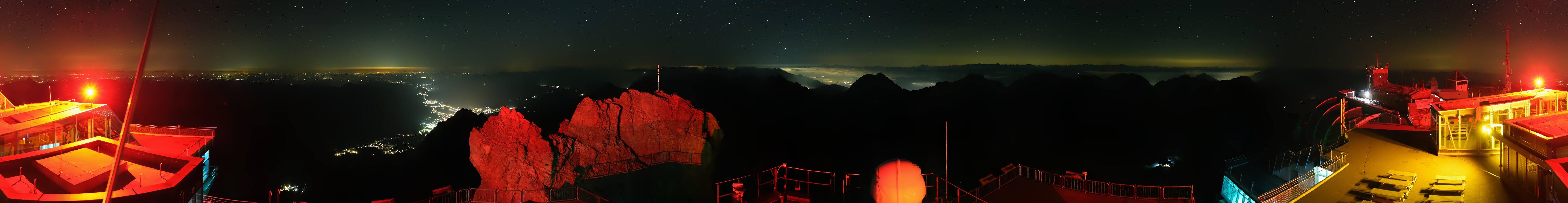 Archiv Foto Webcam Zugspitze: Panoramablick vom Gipfel