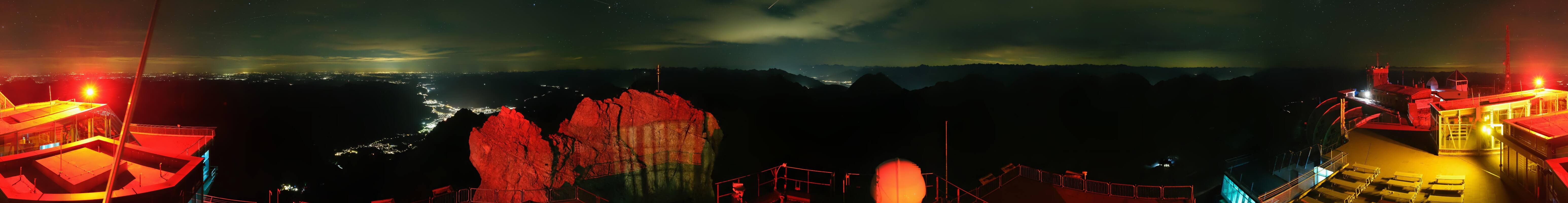Archiv Foto Webcam Zugspitze: Panoramablick vom Gipfel
