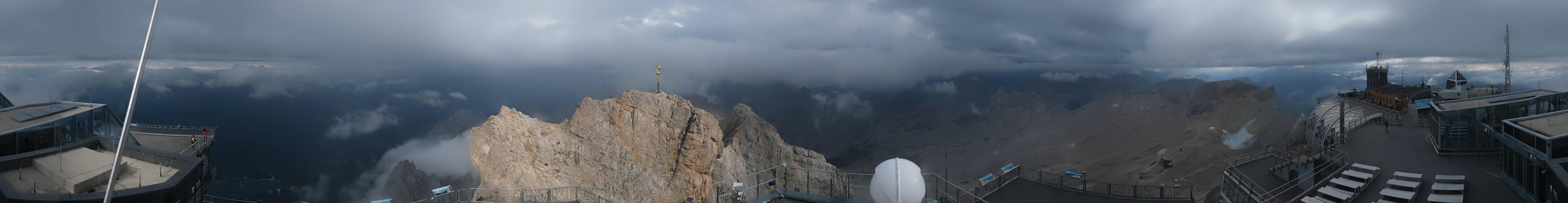 Archiv Foto Webcam Zugspitze: Panoramablick vom Gipfel