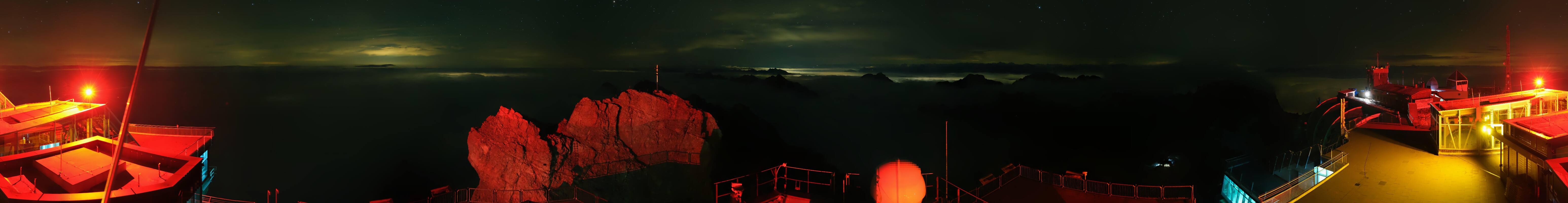 Archiv Foto Webcam Zugspitze: Panoramablick vom Gipfel