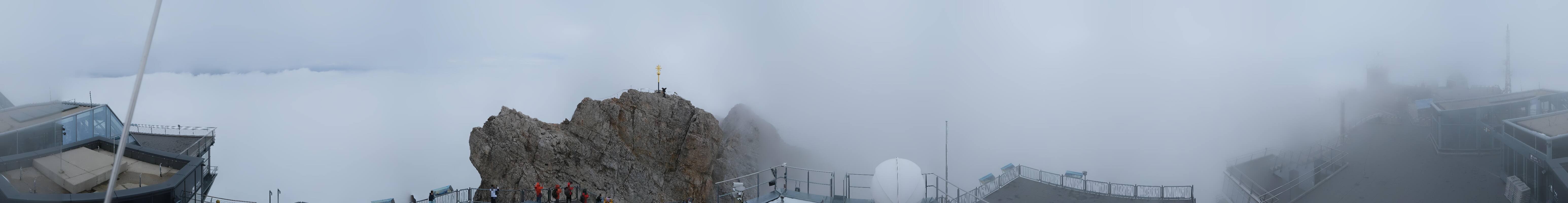 Archiv Foto Webcam Zugspitze: Panoramablick vom Gipfel