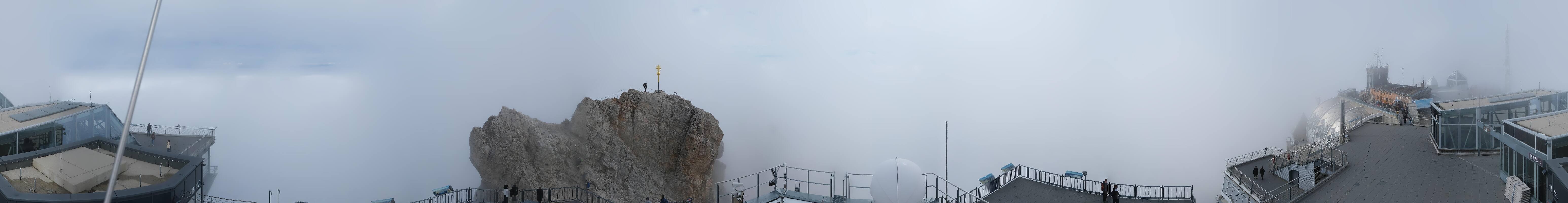 Archiv Foto Webcam Zugspitze: Panoramablick vom Gipfel