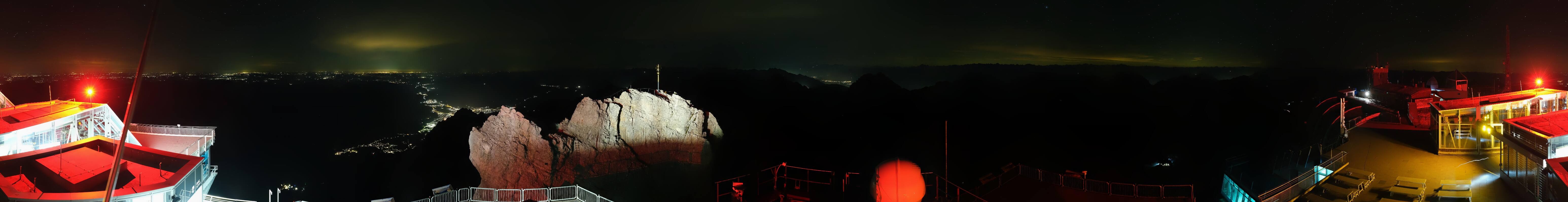 Archiv Foto Webcam Zugspitze: Panoramablick vom Gipfel