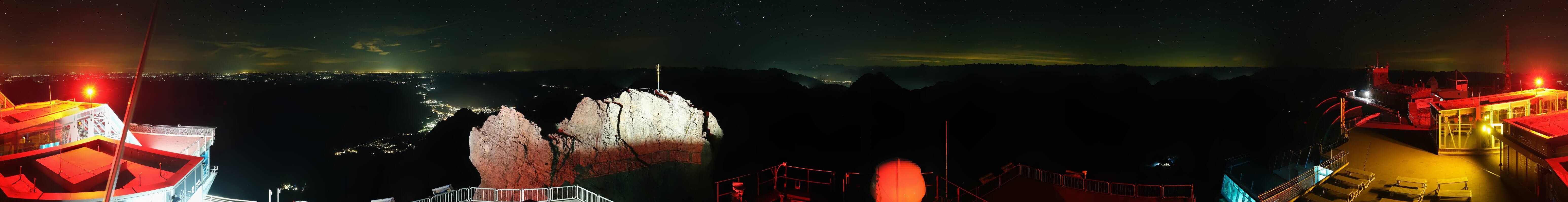Archiv Foto Webcam Zugspitze: Panoramablick vom Gipfel