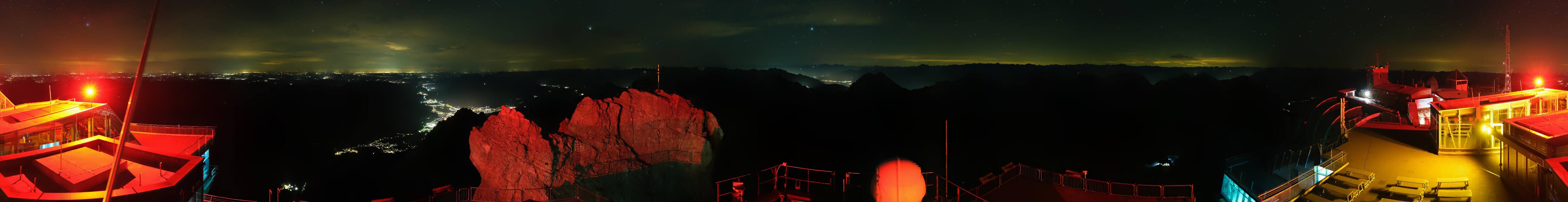 Archiv Foto Webcam Zugspitze: Panoramablick vom Gipfel